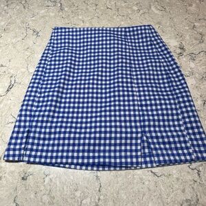 Love on a Hanger Blue and White Checkered Mini Skirt